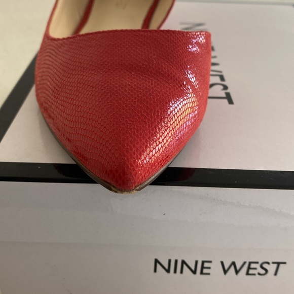 EUC Nine West Orange D’Orsay pointy toe flats - Picture 7 of 10